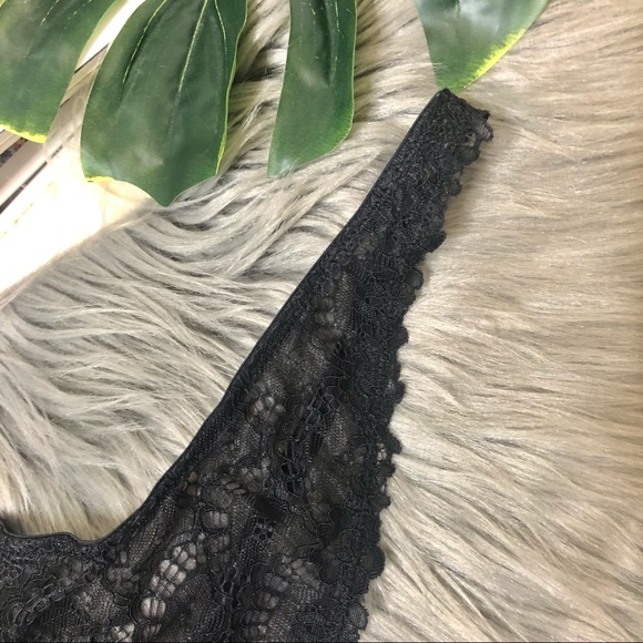 NEW Free People Black Lace Underwire Plunge Bra Sz 34B - Picture 5 of 11